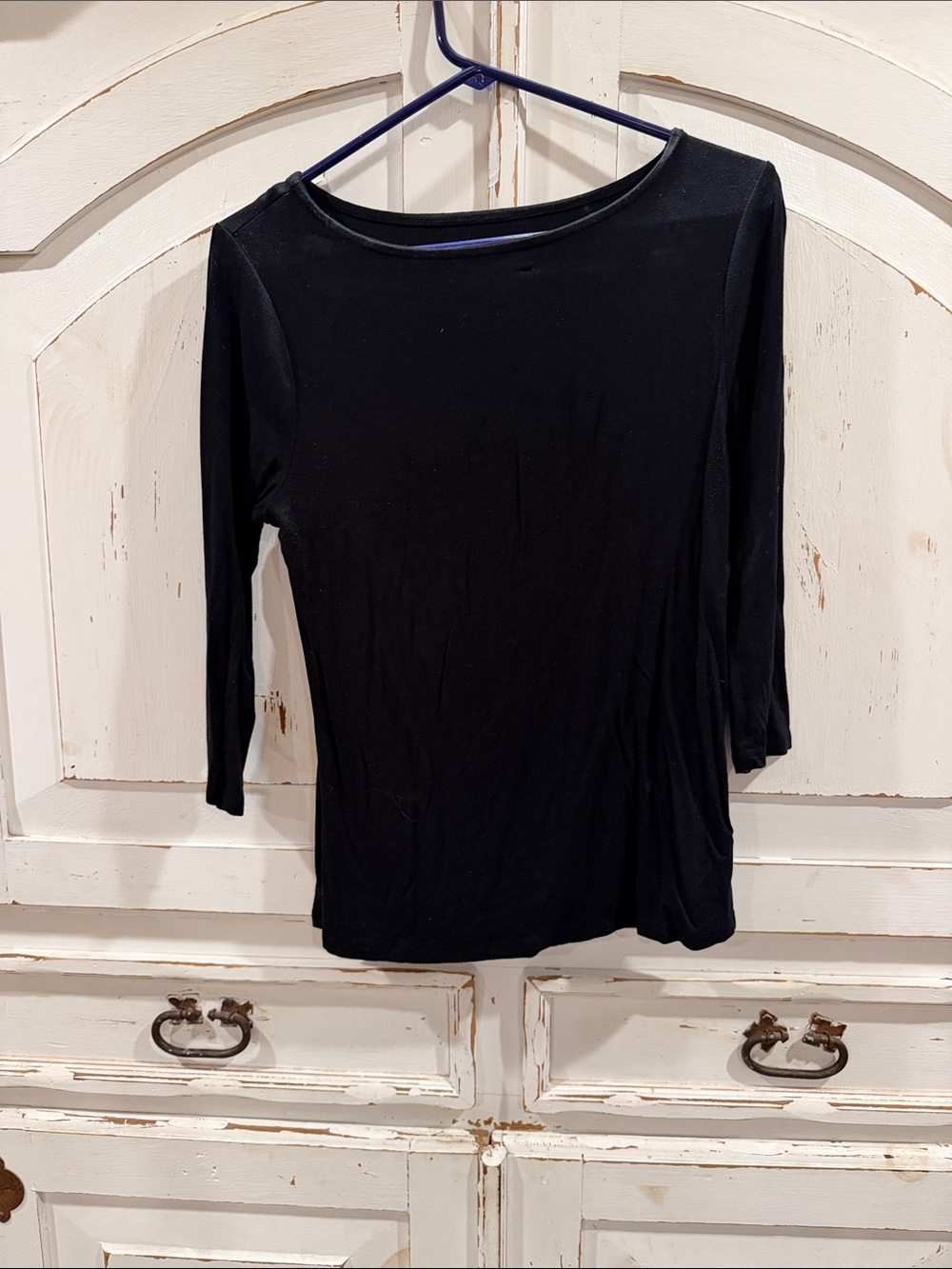 a new day Black Long Sleeve Scoop Neck Women's Top
